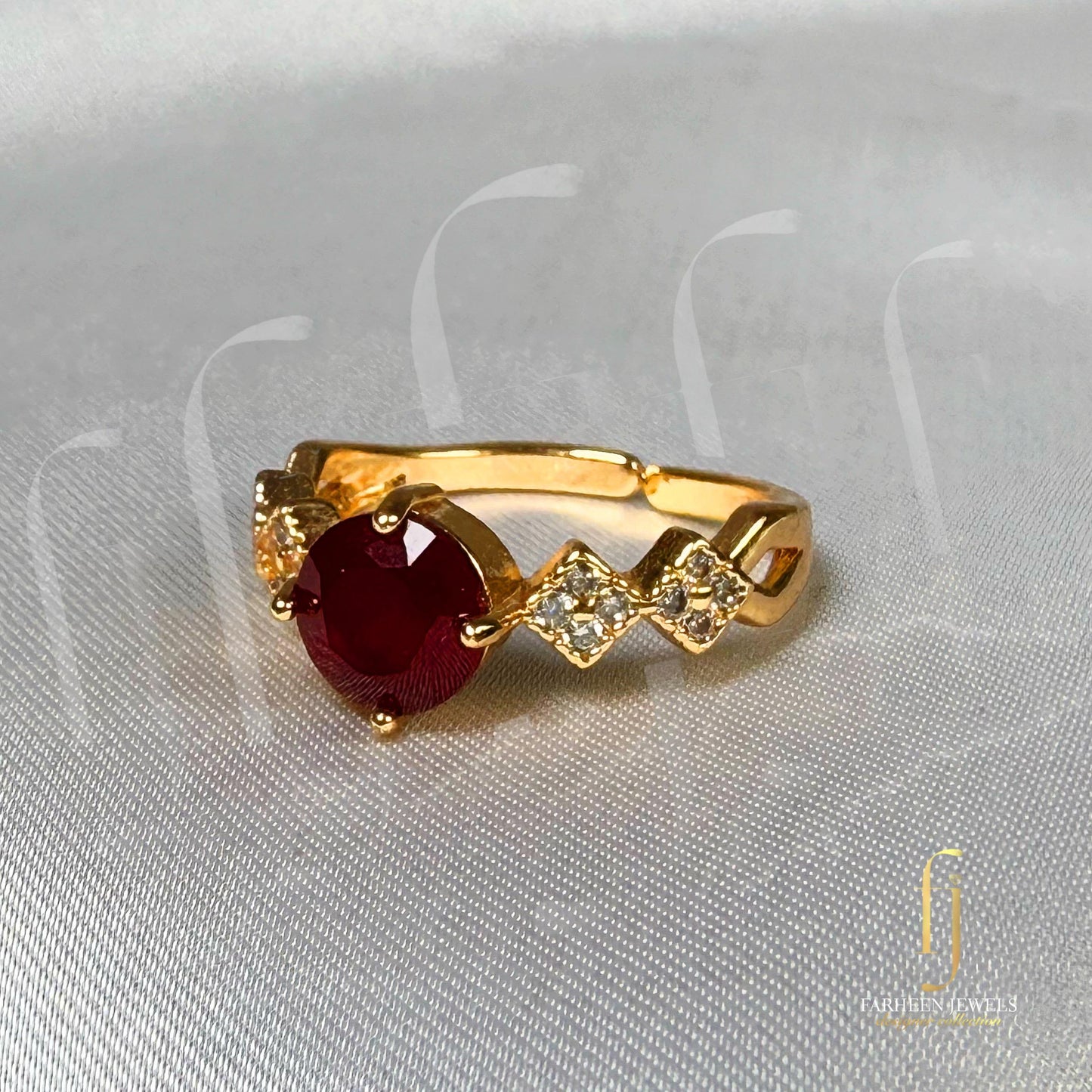 RUBY STONE ADJUSTABLE RING