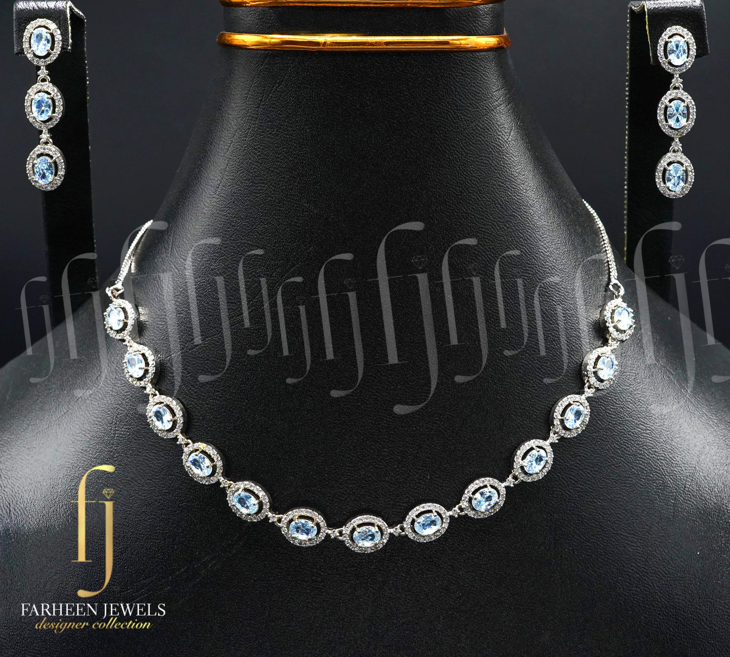 White Zircon Necklace Set | FNS-71