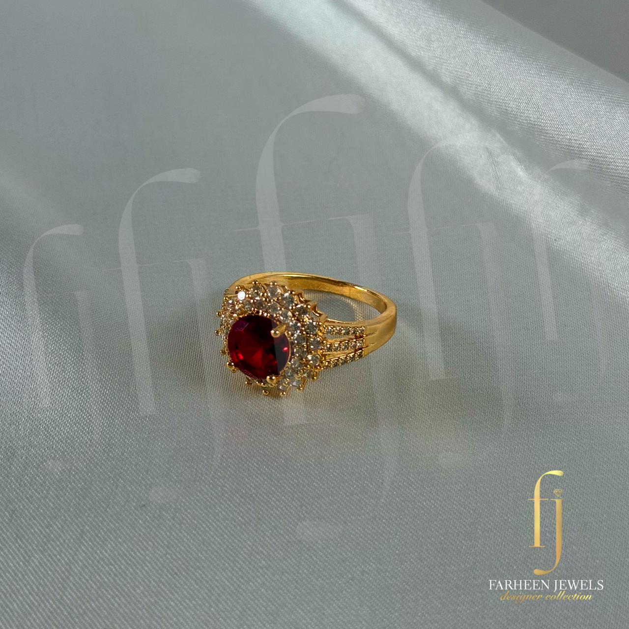 HEER RUBY ADJUSTABLE RING