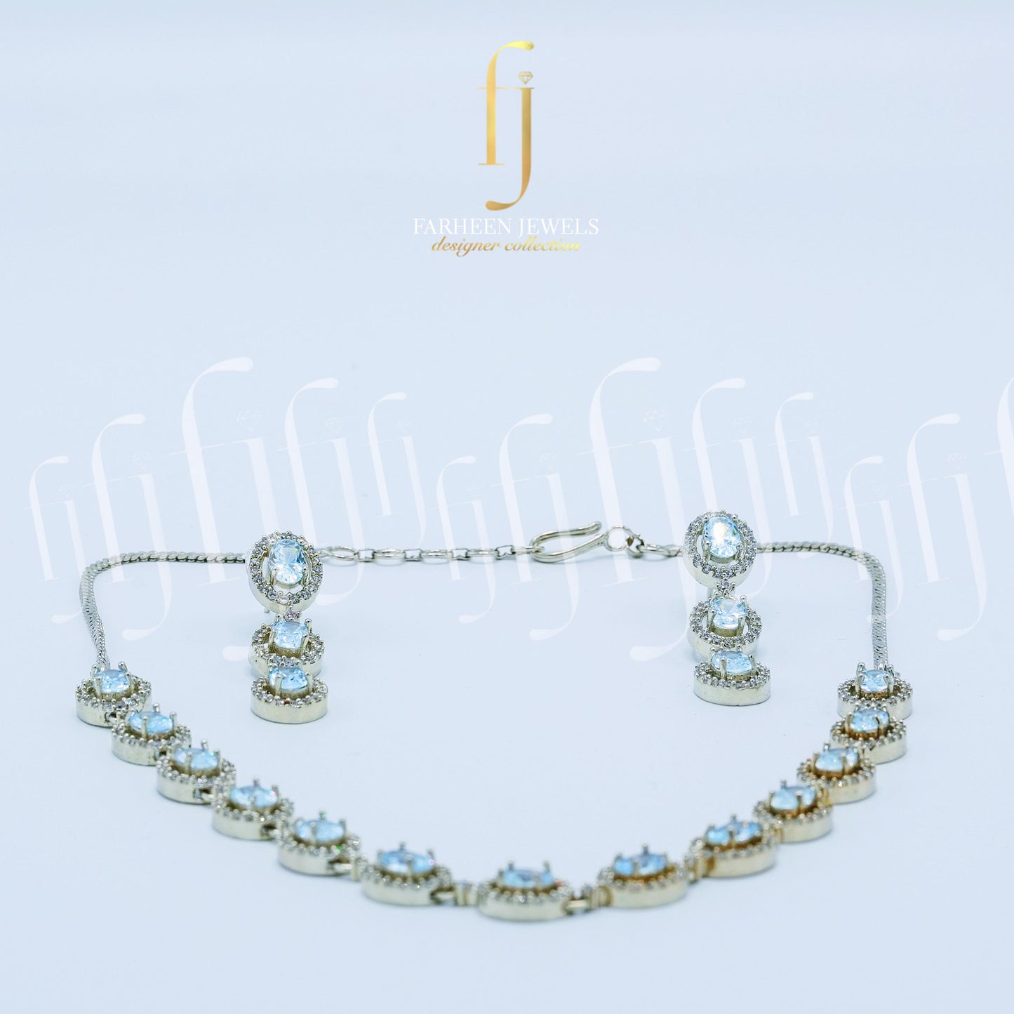 White Zircon Necklace Set | FNS-71