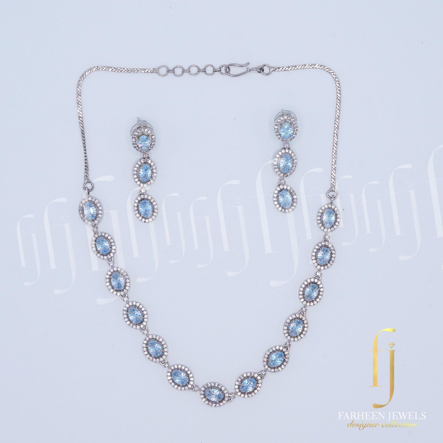 White Zircon Necklace Set | FNS-71